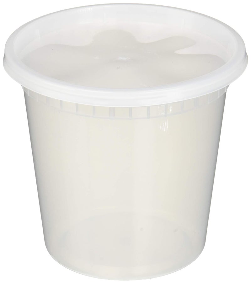 EDI [24 OZ, 25 Sets] Plastic Deli Food Storage Containers with Airtight Lids | Microwave-, Freezer-, Dishwasher-Safe | BPA Free | Heavy-Duty | Meal Prep | Leakproof | Recyclable